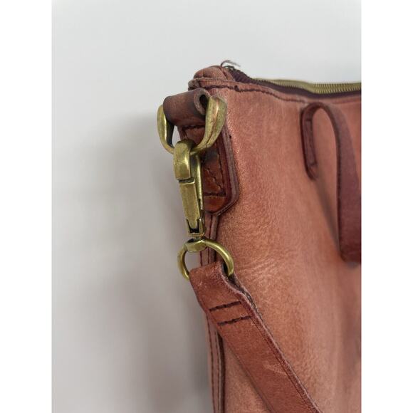 Madewell Mini Transport Tote Brick Red Leather Women's Hobo Purse Handbag - Picture 5 of 16